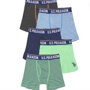 T U.S. Polo Assn. Kids Boxer Briefs - Multi-Color Pack 5